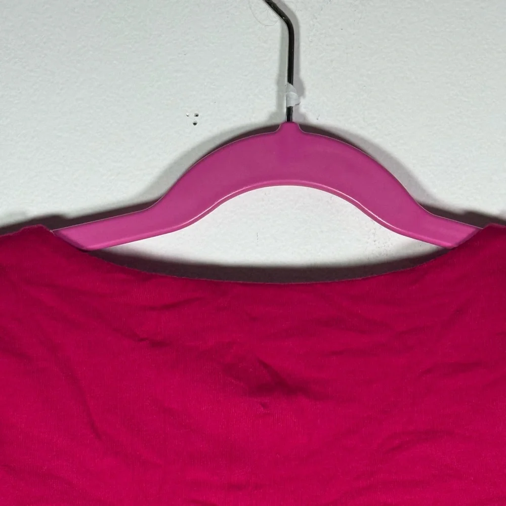 GAP Kids Fuchsia Flutter Ruffle Sleeve Top Gold Button Detail Girls S‎ 6-7 NWOT